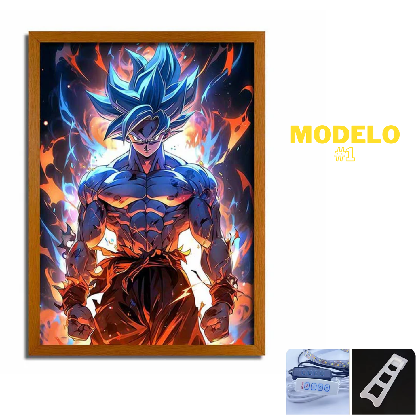 Espejo Pintura Lampara LED Dragon Ball Z