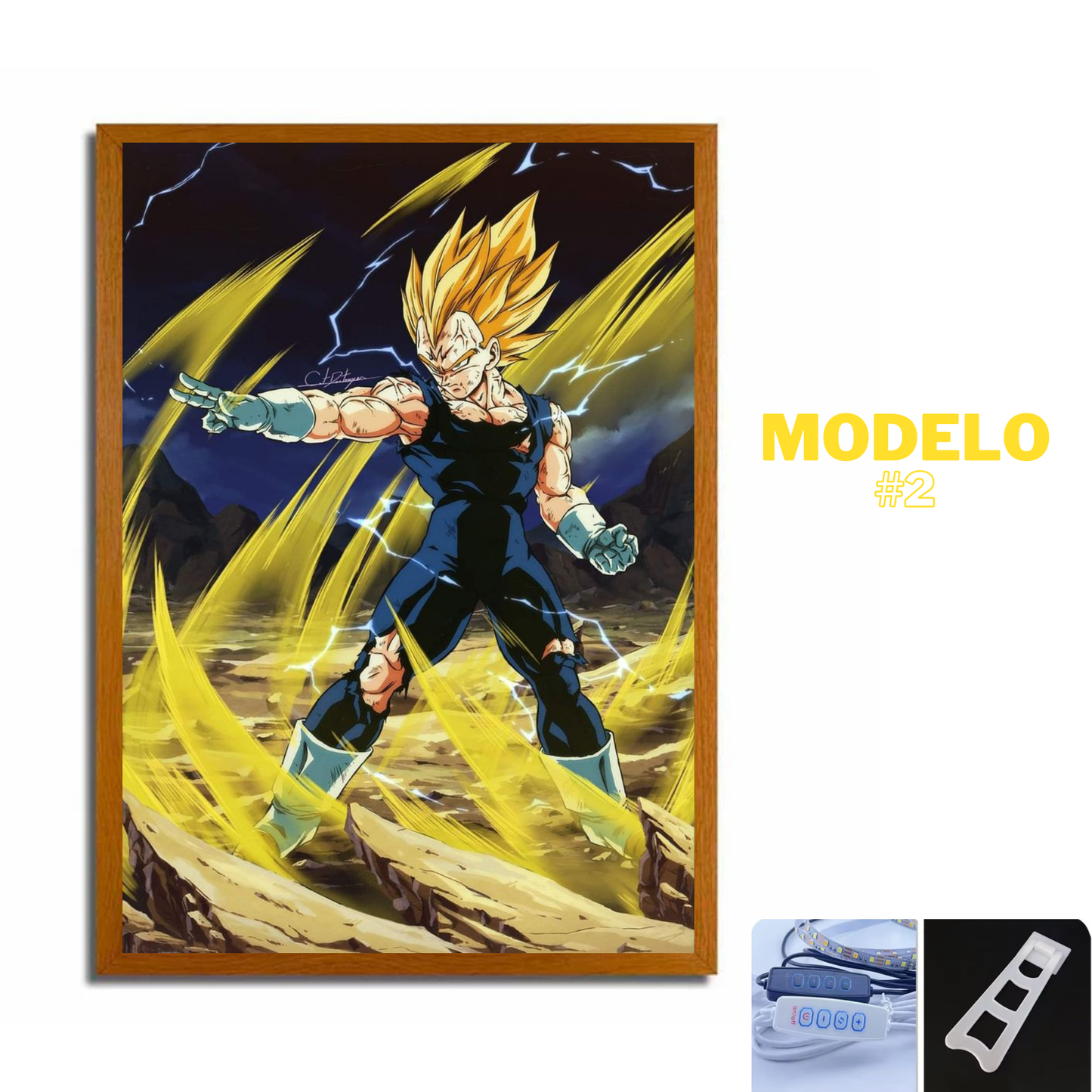 Espejo Pintura Lampara LED Dragon Ball Z