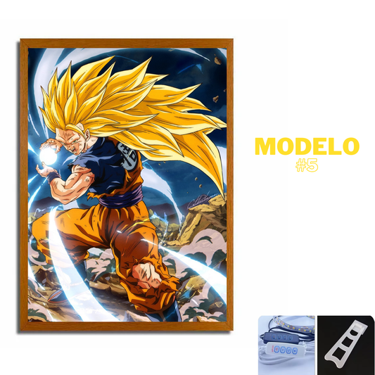 Espejo Pintura Lampara LED Dragon Ball Z