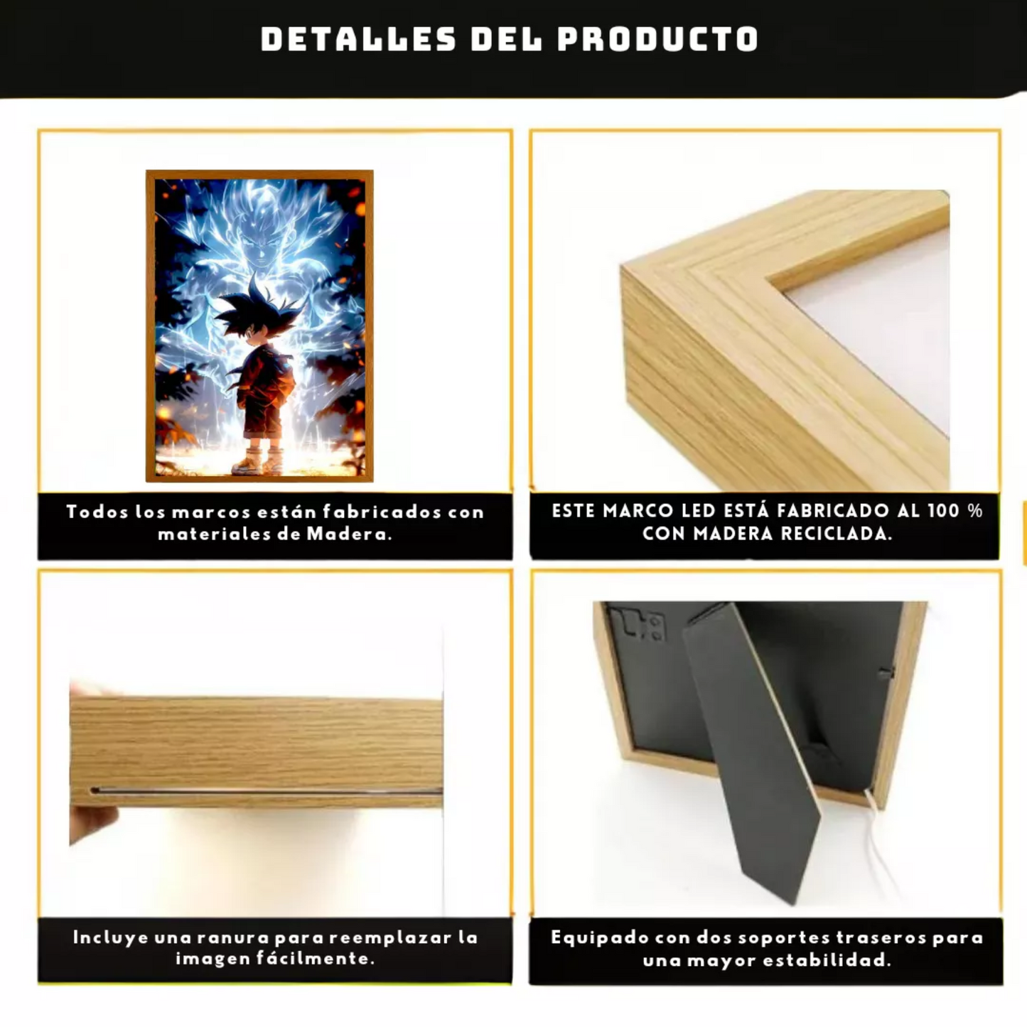 Espejo Pintura Lampara LED Dragon Ball Z
