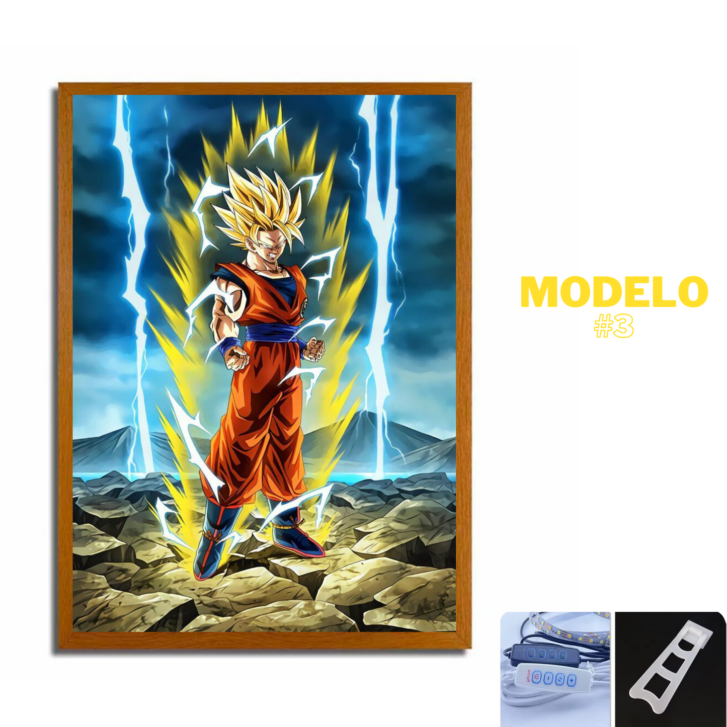 Espejo Pintura Lampara LED Dragon Ball Z